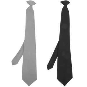 Corbatas de seguridad para hombre con clip para trabajo negro liso 2 piezas - Imagen 1 de 12