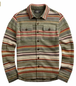 $890 RRL Ralph Lauren 1960s Southwest Serape Cotton Linen Sweater Shirt M Medium - Picture 1 of 3
