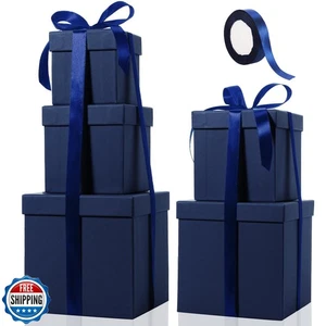 Cholemy 5 Piezas Cajas Cuadradas Anidación Cajas de Regalo Decorativas con Tapa y Cinta  - Imagen 1 de 5