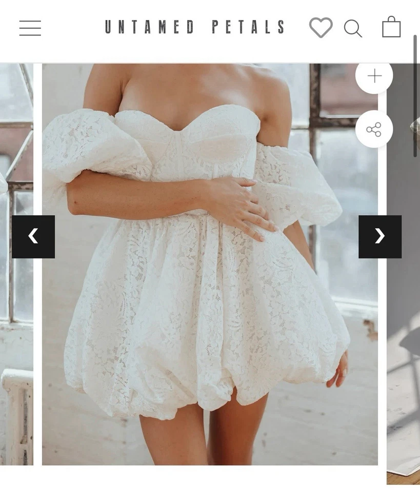 Untamed petals White Mini Wedding Dress - Image 1 of 1