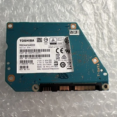 Toshiba HDD PCB SATA para MG04ACA400E G3626A P/N: HDEPR11GEA51, FW: FP3B, Rev A3 Foto 1 de 4