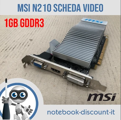 MSI NVIDIA GeForce 210 1 GB N210-MD1GD3H/LP PCI Express x16 2.0 high profile - Immagine 1 di 4