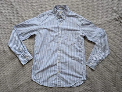 J.Crew Shirt Mens Small Blue White Stripe Slim Button Down Long Sleeve C5993 - Image 1 of 4