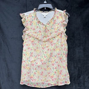 LAUREN CONRAD Blouse Women Size XL Floral Sleeveless - Picture 1 of 4