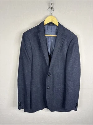 Abrigo Blazer Deportivo John Varvatos EE. UU. Lana Seda Azul Marino 40L Foto 1 de 4