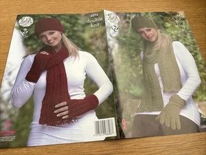 King Cole Knitting Pattern 3274 Double Knit, Hat, Scarf And Gloves  - Picture 1 of 3