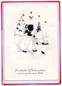 B&W CHRISTMAS ANGEL,TREE,BIRDS,CHURCH-PM VATICAN 1965 - Picture 1 of 2