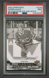 2022-23 UPPER DECK SERIES 2 Kaiden Guhle Young Guns Black Canvas #C232 PSA 9 - Foto 1 di 1