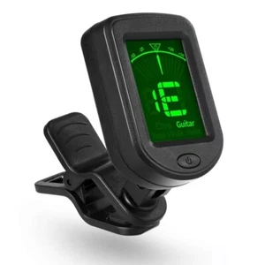 Accordatore Clip Cromatico LCD Chitarra Basso Violino Ukulele 360° Nero - Foto 1 di 8