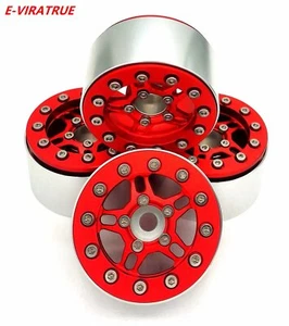 E-VIRATRUE 1.9''Aluminum Bead Lock Wheel For TRX4/TRX6 Red 4pcs - Picture 1 of 27