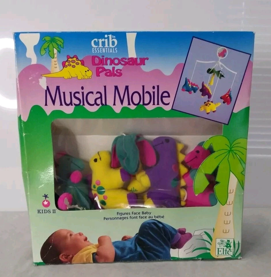 Vintage Plush Dinosaur Pals Musical Mobile - Image 1 of 4