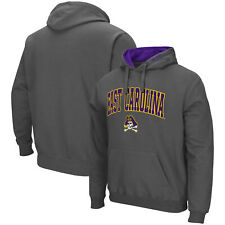 Men's Colosseum Charcoal ECU Pirates Arch and Logo Pullover Hoodie