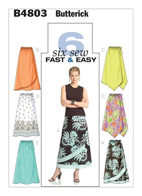 Butterick Sewing Pattern B4803 Misses Skirts Hem Front Variations Size 16-22 CUT - Image 1 of 4