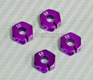 RC 1/10 Scale Anodized Aluminum 5MM WHEEL Spacer 12MM HUB  -4 pcs- Purple - Picture 1 of 9