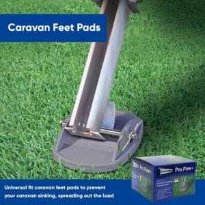 Leisurewize White Pro-Paw+ Caravan Jack Pad Foot Leg Stable Level Support 4 Pack - Picture 1 of 4