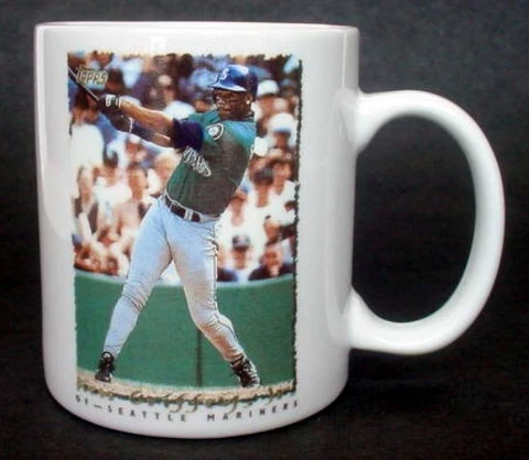 R&N China 1995 Topps # 397 KEN GRIFFEY JR Baseball Card Coffee Cup Mug Limited Cover