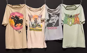 BUNDLE VTG T-shirts Neil Young, Jefferson Starship, Einstein, Bikeman - Picture 1 of 24