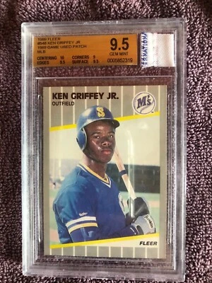 KEN GRIFFEY JR 1989 FLEER BGS 9,5 CON PARCHE USADO EN JUEGOS LECTURAS INTERNACIONALES Foto 1 de 3