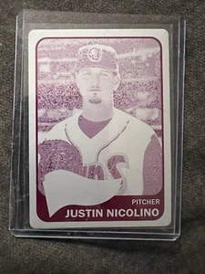 2014 Topps Heritage Minor League #196 Justin Nicolino (RC) 1/1 PRINTING PLATE - Picture 1 of 2