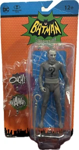 Mcfarlane Batman DC Retro 66 Classics RIDDLER Unmasked Black White Damaged Card - Imagen 1 de 2