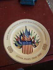 Lake Shore Pioneer Chapter New York Central Veterans Cedar Point Ohio Plate 1933