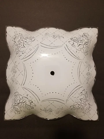 Mid-Century Modern vintage lightshade glass hankerchief  floral design Cover