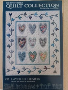 The City Stitcher Quilt Collection Pattern #30 Layered Hearts Applique - Picture 1 of 2