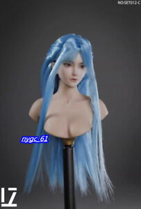 LZ TOYS SET012C 1/6 Beauty Girl Blue Hair Head Sculpt For 12" Female PH Body