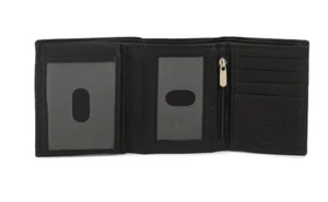 Real Leather Slim Wallets For Men Trifold Mens Wallet W/ ID Window RFID Blocking - Picture 1 of 11