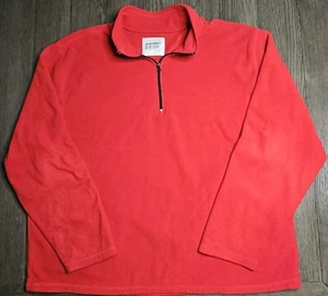 Mens Old Navy Long Sleeve 1/4 Zip Red Fleece Size XXL 2XL - EUC - Picture 1 of 2