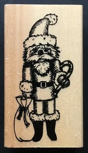 Grouch Santa Claus Holiday Christmas Sign Symbol Anita's Wood Rubber Stamp - Picture 1 of 3