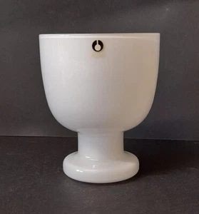 Vintage PUKEBERG Sweden Opaque White Glass Vase Labelled 1970s - Picture 1 of 7