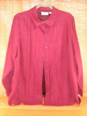 STUDIO WORKS SW Mauve Long Sleeve Button Up Collared Lined Jacket Top Size 1X — 第 1/4 张图片