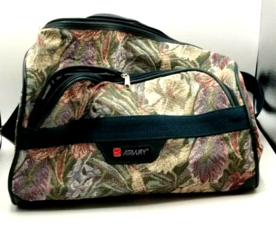 Tapestry Carry On Luggage Overnight Bag BoHo Vintage AIRWAY 15x11x8" - Image 1 of 4