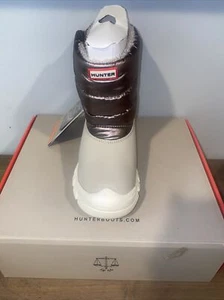 Hunter Insulated Metallic Nylon Short Snow Boots Size 1💙 NUR RECHTER SOHLENSCHUH!! - Bild 1 von 6