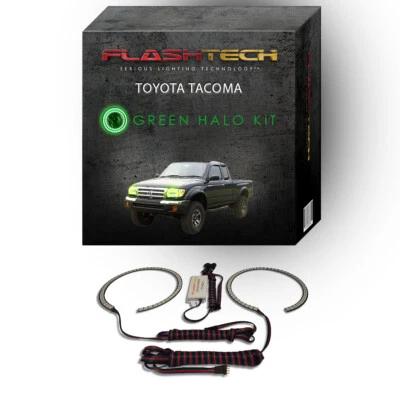 Kit de halo de faros LED ojo de ángel verde para faros Toyota Tacoma 1998-2000 Foto 1 de 2