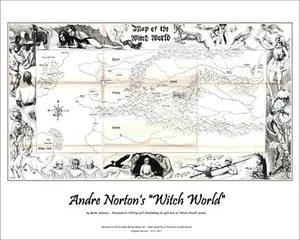 Andre Norton - Hexe Weltkarte - Reproduktion, 16" x 20" - Bild 1 von 1