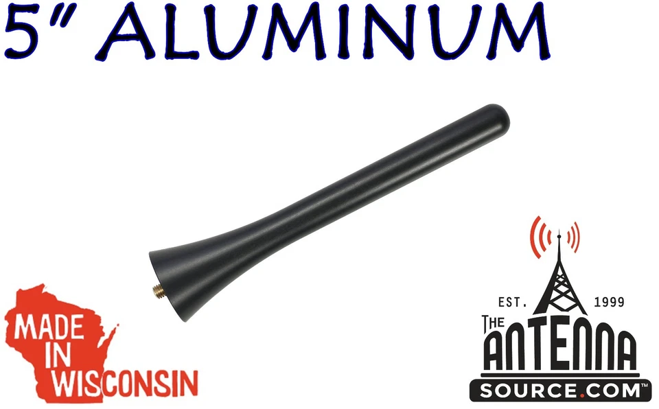 **SHORT**  5" BLACK ALUMINUM ANTENNA MAST - FITS: 2007-2012 Mitsubishi Eclipse - Image 1 of 1