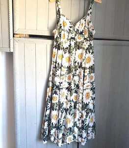 Vestido De Colección Años 70 80 Phool Girasol Talla M 10 12 Negro Blanco Amarillo Verde Floral - Imagen 1 de 8