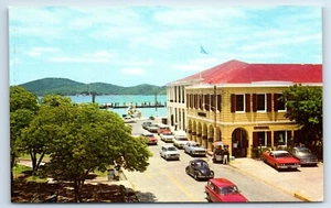 Postal frente al mar y el centro de las Islas Vírgenes de Santo Tomás de la década de 1960 - Imagen 1 de 2