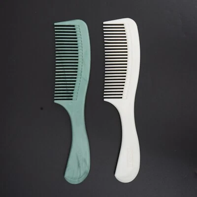Clinique Wide Tooth Hair Comb Sage Green White Plastic Handle Detangler Vtg 2 - Image 1 of 4