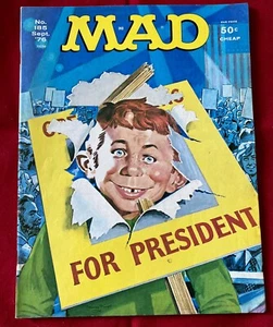 Vintage MAD Magazine Alfred E. Neuman For President Cover #185 Sept. 1976 Issue - Picture 1 of 6