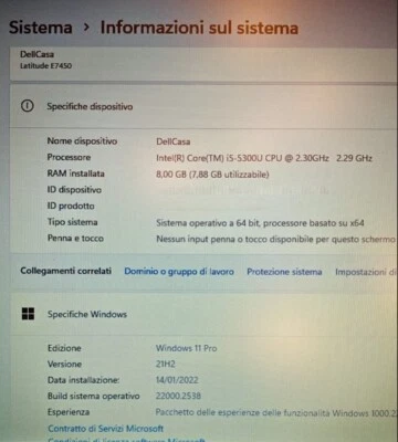 Vendo 2 Notebook: DELL LATITUDE E7450 + HP PAVILLION DV6 - Immagine 1 di 4