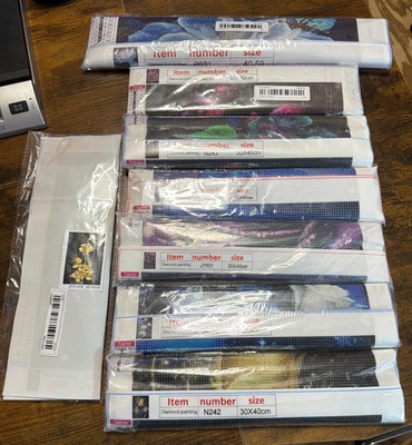 Lote de 8 Kits de Pintura Diamante Varios Tamaños -Rosas- Todo Nuevo, Bolsas Selladas. Foto 1 de 4