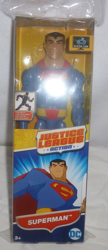 Figura de Superman de 12" de acción de la Liga de la Justicia de DC Comics sin usar, en caja Foto 1 de 4