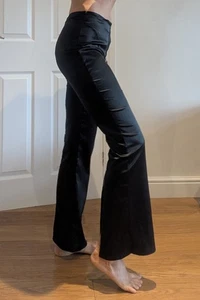 ANSEHEN! ❤️Bay Vintage 90s Size 10 Stretch Satin Flared Split Leg Trousers  - Bild 1 von 15