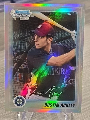 Dustin Ackley 2010 Bowman refractor de cromo/777 1st Bowman #BCP89 Mariners Foto 1 de 3