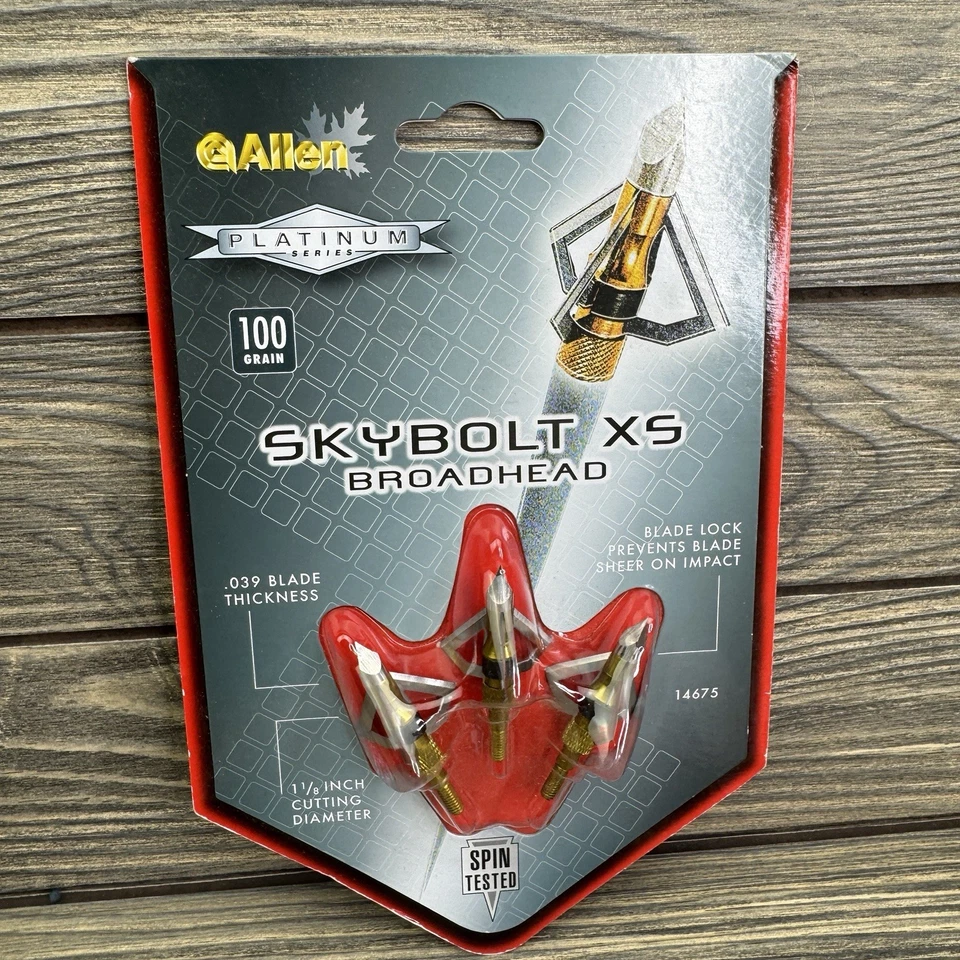 Allen Skybolt XS Platinum Series Broadhead 1 1/8", 100 grãos pacote com 3 novo - Imagem 1 de 4