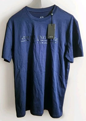 Armani Exchange Mens Milano/New York Navy Blue Short Sleeve T-Shirt Size X Small - Image 1 of 4