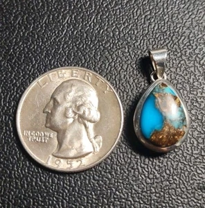 Dije colgante de plata de ley 925 turquesa suroeste de 2,9 gramos - Imagen 1 de 8